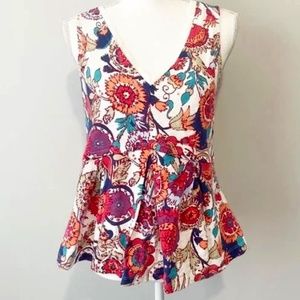 ANTHROPOLOGIE - FLORAL TANK TOP V NECK